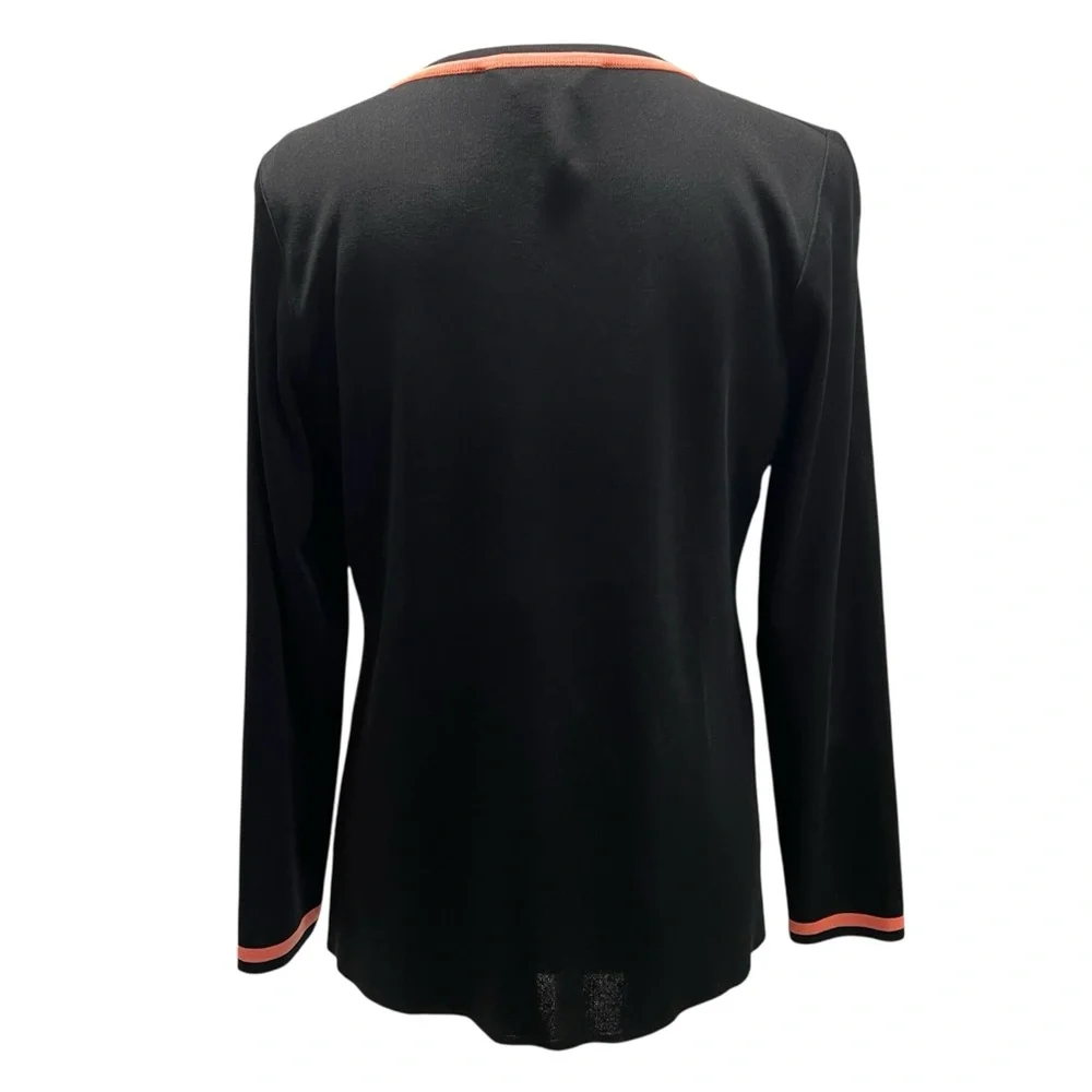 Misook 2 Piece Black Tank & Jacket Coral Trim Women’s Small/Medium - Picture 6 of 12